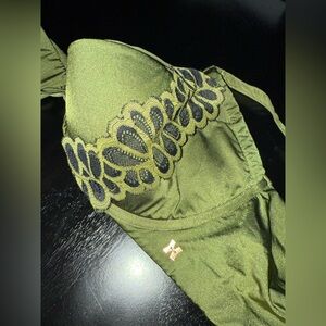 Savage X Fenty Olive Green Lace Bra